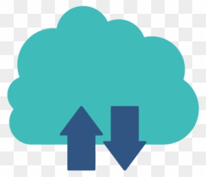Blue Cloud With Arrows In Opposite Direction - Copyright Symbol