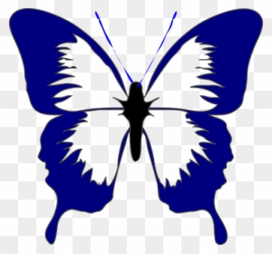 Butterfly Insect Spring Navy Blue Beautifu - Butterfly Black And White Clipart