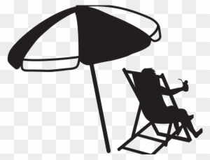 Black Vacation Cliparts - Beach Umbrella Black And White