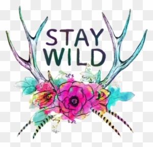 Antlers Floral Flowers Stickersfreetoedit - Stay Wild Stickers