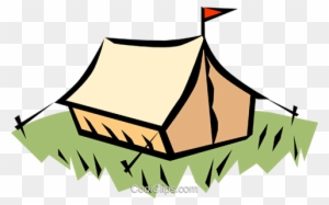 Camping Tent Royalty Free Vector Clip Art Illustration - Scout Camp