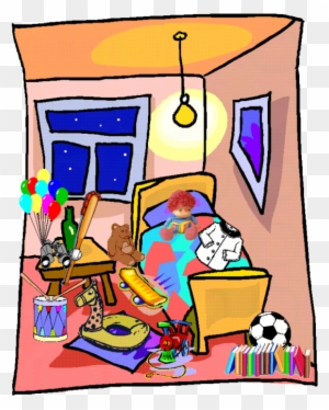 Organized Room Clipart - Messy Bed Room Clip Art