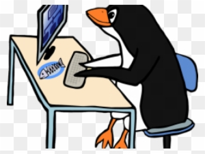 Blogging Clipart Computer Expert - Penguin Computer