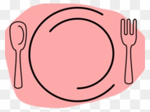 Dinner Plate Clipart Pink Spoon - Spoon And Fork