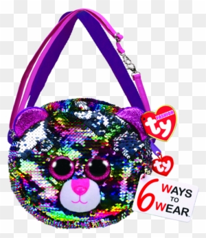 Ty Beanie Fashion 95145 Dotty the Rainbow Leopard Square Purse Sequin 