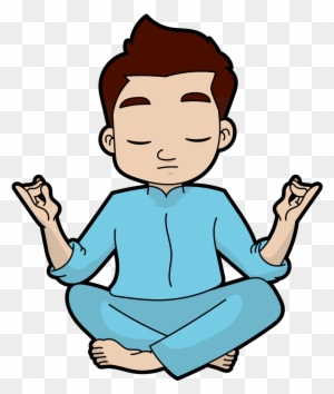 Open - Man Doing Yoga Cartoon