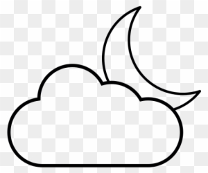 Crescent Moon Png File - Crescent Moon And Clouds Drawing
