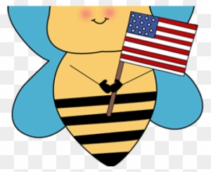 Bee With Flag Cartoon