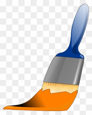 Brush Paint Orange - Blue Paint Brush Clip Art