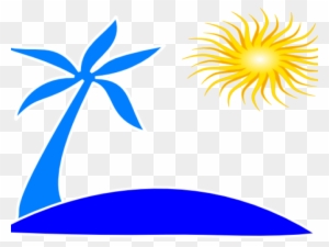 Wallpaper Clipart Island - Palm Tree Beach Logo