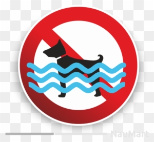 No Dog Swimming In Water Prohibition Warning Sign - No Peeing In Pool Sign Png