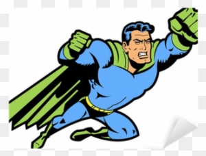 Flying Superhero With Clenched Fist Sticker • Pixers® - Flying Super Hero