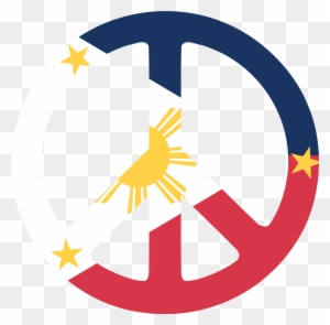 Flag Of The Philippines Peace Symbols Clip Art - Peace Sign Philippine Flag