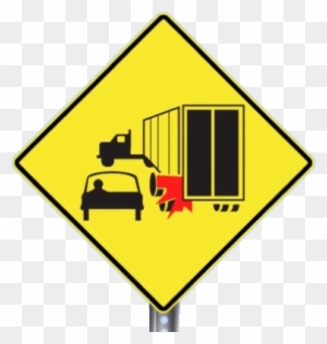 Truck Encroachment Sign - Rough Road Ahead Sign