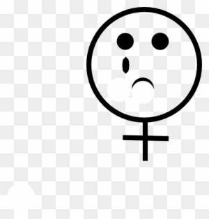 Female Symbol Sad Clip Art - Line Art