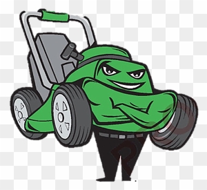Lawn Mower Man Standing Arms Folded Cartoon Orname