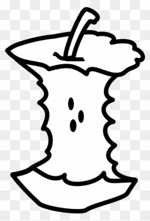 Cartoon Fruit - Apple Core Clipart