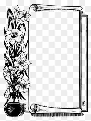 Scrolls - Clipart - Frame Flower Black White