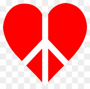 Red Peace Heart Logo - Red Peace Sign Clipart