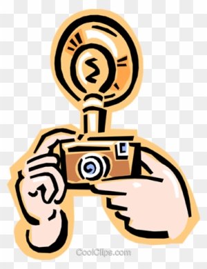 Camera Being Used Royalty Free Vector Clip Art Illustration - Animated Clip Art For Photography