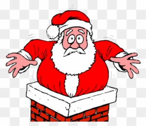 This Is Probably Why Santa Is Fat - Father Christmas Stuck In Chimney -  Free Transparent PNG Clipart Images Download