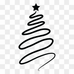 Swirl Christmas Tree Clip Royalty Free Techflourish - Christmas Tree Line Drawing Png