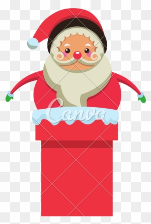 Cute Santa Claus In Chimney - Santa Claus