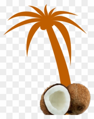 Mq Orange Palmtree Palm Coconut - Palm Tree Clip Art
