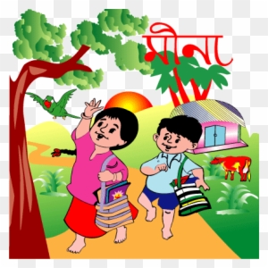 Meena Raju Cartoon Vector - Mina And Raju Cartoon - Free Transparent PNG  Clipart Images Download