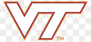 Athletics Vt Logo White With Orange-maroon Outline - Virginia Polytechnic Institute And State University