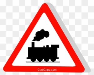 Eu Traffic Sign, Train Crossing Royalty Free Vector - Train Sign