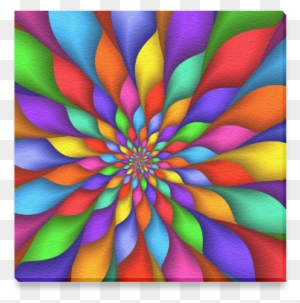 Psychedelic Rainbow Spiral Canvas Print - Digital Art Abstract Background