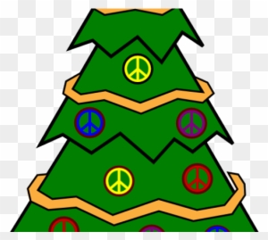 Christmas Tree Clipart Book - Drapeau Peace And Love