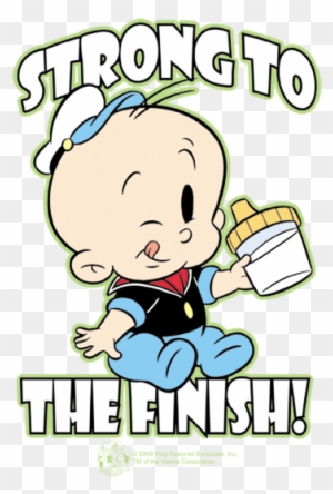 Popeye Strong To The Finish Baby Bodysuit - Popeye Baby - Free Transparent  PNG Clipart Images Download