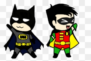 Batman Clipart Chibi - Cartoon Batman And Robin - Free Transparent PNG  Clipart Images Download