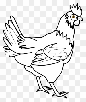 cute chicken clipart black and white