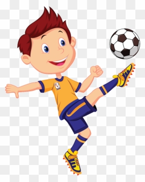 Boys Soccer - Playing Football With Friends Clipart