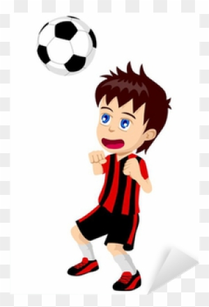 Cartoon Illustration Of A Kid Playing Soccer Sticker - Jugar Futbol Dibujos  Animados - Free Transparent PNG Clipart Images Download