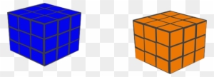 Orang And Blue Cubes Clip Art - Rubik's Cube