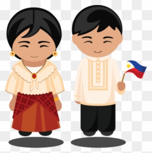 Filipino Fun Messages Sticker-5 - National Dress Flag Man And Woman