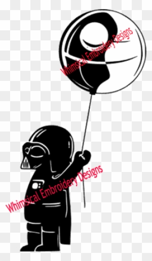 Download Darth Vader Holding Balloon Cut Design Svg Silhouette - Baby On Board Sticker Star Wars - Free ...