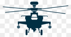 Military Helicopter Front View Silhouette Transparent - Helicopter Front View