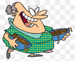Well, You're Mother Wears Funny Clothes And She Smells - Old Italian Lady Cartoon
