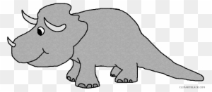 Triceratops Animal Free Black White Clipart Images - Dinosaur Clip Art