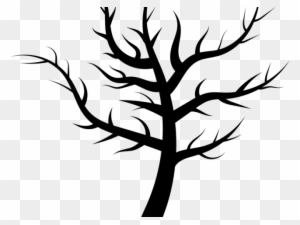 Drawn Dead Tree 3 Branch Template - Creepy Tree Silhouette Png