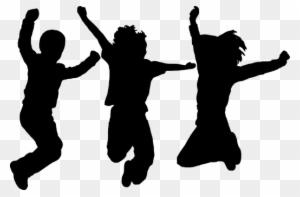 Silhouette, Dancing, Jumping, People - Kids Dance Silhouette