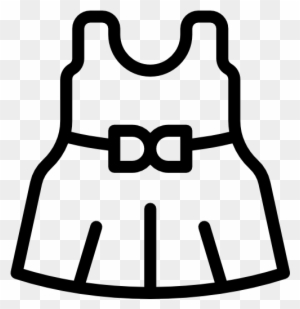 Dress Clipart Icon - Baby Clothes Clipart Black And White
