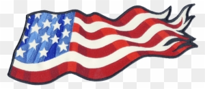 American Flag Back Piece 11" X 4" Reflective Embroidered - American Flag