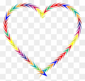 Colorful Heart With Arrow Svg - Heart Colorful Transparent