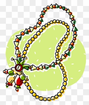Christmas Beads Royalty Free Vector Clip Art Illustration - Mardi Gras Beads Clip Art